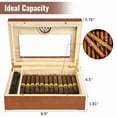 thumbnail image 4 of Cigar Humidor for 20-30 Cigars, Desktop Cedar Wood Storage Case Holds 20-30 Cigars with Hygrometer & Humidifier, Glass Top Cigar Box Retro Appearance Gift for Men (Orange), 4 of 8