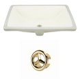 thumbnail image 1 of 18.25-in. W CUPC Rectangle Bathroom Undermount Sink Set In Biscuit - Gold Hardware AI-20475, 1 of 7