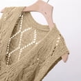 thumbnail image 5 of AUNVITO Women's Casual V-neck Sleeveless Knit Vest Loose Fit Openwork Versatile Style, 5 of 6