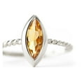 thumbnail image 5 of Galaxy Gold 14K White Gold Natural Marquise Citrine Cable Band Ring - November Birthstone - Warmth & Prosperity - Sizes 5.5 to 11 - Fine Jewelry for Women, 5 of 5