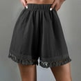 thumbnail image 2 of ShomPort Women's Boho Beach Shorts Summer Fashion High Elastic Waist Tassel Wide Leg Shorts, 2 of 4