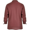 thumbnail image 5 of Bcfgryg Style Men's Shirt Long Sleeve Casual Daily Wear Tunic Top With Drawstring Pure Color Soft Stretch Fabric For All Seasons Men Shirts Casual Red L, 5 of 5