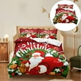 thumbnail image 1 of Four,Four Pieces Beddingschristmas Bedding Set Santa And Pattern Duvet Cover With Pillowcase Set Size Christmas Print Duvet Cover Set, 1 of 9