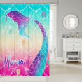 thumbnail image 2 of Mermaid Shower Curtain 72" Wx72 L,Rainbow Mermaid Fish Scales Bathroom Shower Curtain Sets,Mermaid Tail Waterproof Fabric Shower Curtain,Ombre Teal Purple Ocean Themed Bath Curtain, 2 of 6