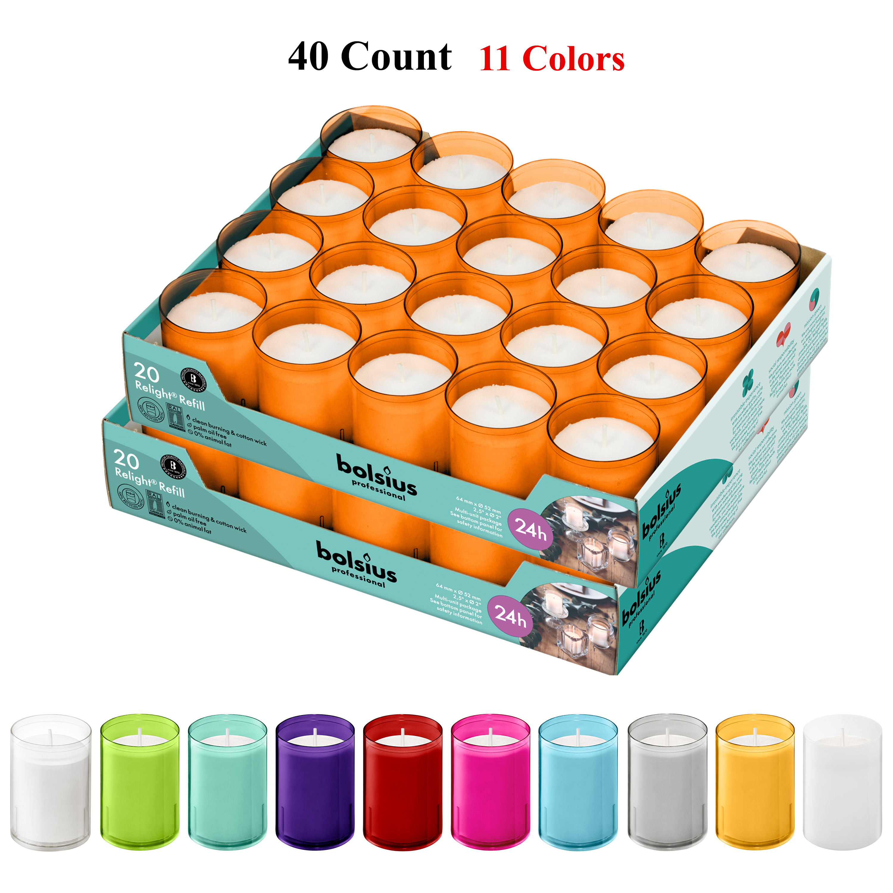 Bolsius Orange Votive Candles 40 Count Restaurant candles In