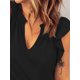 thumbnail image 4 of Camiseta sin mangas con volantes y volantes a rayas con mangas casquillo para mujer NegroX-Large, 4 of 5