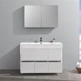 thumbnail image 5 of Fresca Valencia 48" Glossy White Free Standing Modern Bathroom Vanity w/ Medicine Cabinet, 5 of 5