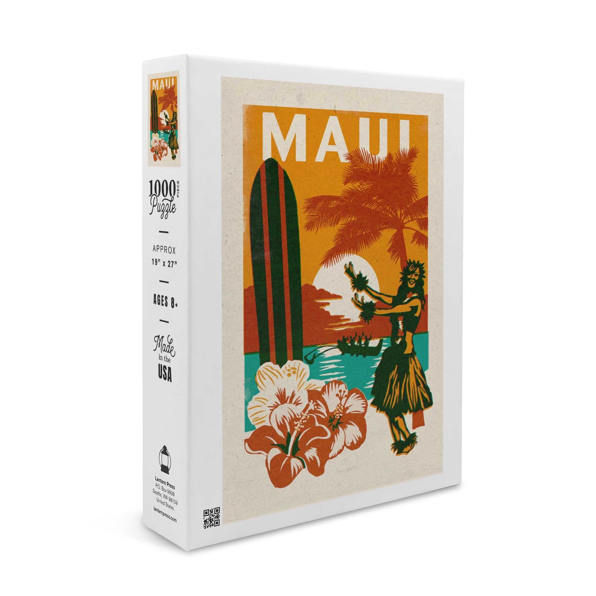Maui, Hawai'i, Woodblock (1000 Piece Puzzle, Size 19x27, Challenging
