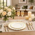 Scalloped Pearlware Rim 60plastic Plates Scalloped With Rim For Party - Walmart.com