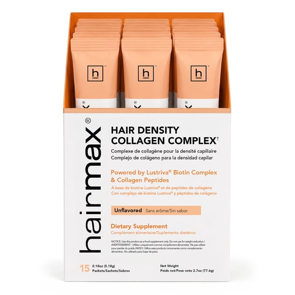 Hairmax Hair Density Collagen Complex with 5000 mg Collagen Peptides, 15ct