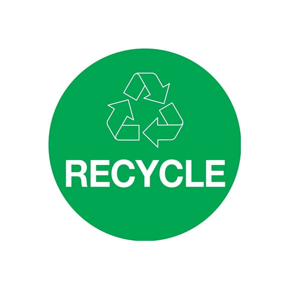Tape Logic Circle Labels "Recycle" 3" Green 500/Roll DL1310