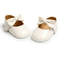 thumbnail image 5 of Baby Girls Mary Jane Flats with Bownot Non Slip Soft Sole PU Leather Newborn Infant Toddler First Walker Cirb Party Christmas Dress Shoes, 5 of 7