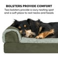 thumbnail image 6 of FurHaven Pet Products Two-Tone Faux Fur & Suede Cooling Gel Top Deluxe Chaise Lounge Pet Bed for Dogs & Cats - Dark Sage, Jumbo, 6 of 13