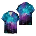 thumbnail image 2 of Camisas Para Hombre Hombres manga corta primavera verano casual impreso camisas top blusa camisas (Blue, XL), 2 of 4