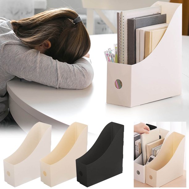 Xihbxyly Archivador de Escritorio, Solución de Almacenamiento Multifuncional, Material Plástico Resistente, Diseño Vertical Que Ahorra Espacio, Organización para Oficina y Estudio, Fácil Montaje, Tam