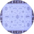 thumbnail image 1 of Ahgly Company Indoor Round Oriental Blue Traditional Area Rugs, 3' Round, 1 of 4