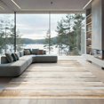thumbnail image 2 of ODIKA 6'x9' Ultra-Soft Area Rug, Neutral Farmhouse Stripe With Boho Geometric Distressed Accents None Washable, Bare feet friendly, Silk-Touch for Guest Room, Bedroom, 2 of 7
