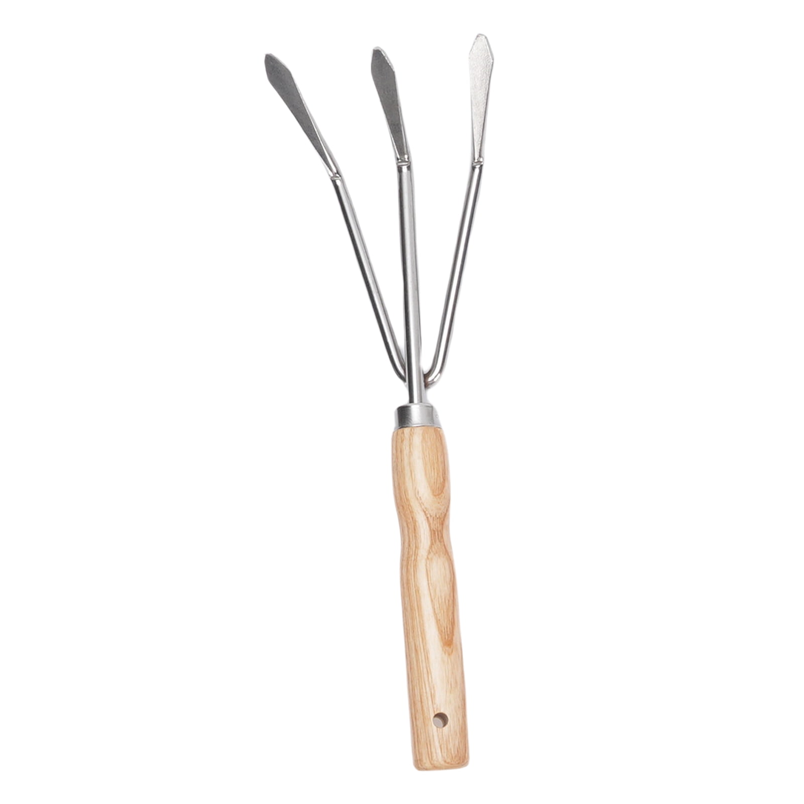 NFTIGB 7-Piece Garden Tools Set with Wooden Handle, Stainless Steel Shovel, Trowel, Weed Puller, Hand Fork, Rake and Canvas Gloves for Vegetable Flower Planting (12.6 in / 32 cm)