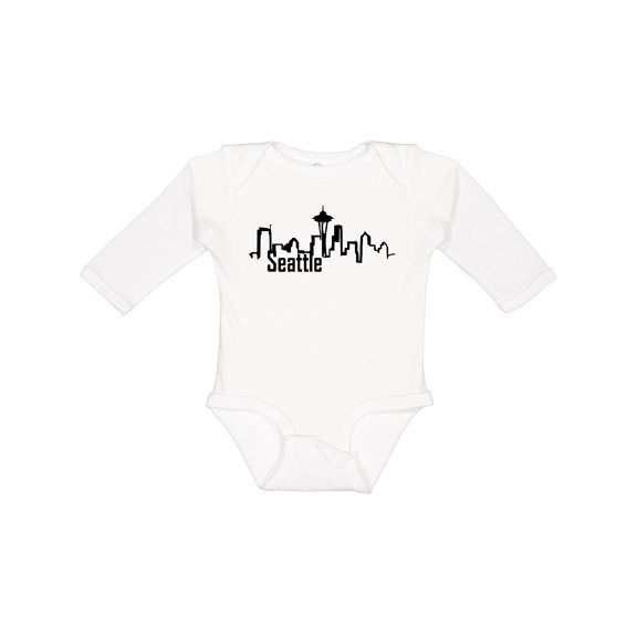 Inktastic Seattle Skyline Boys or Girls Long Sleeve Baby Bodysuit
