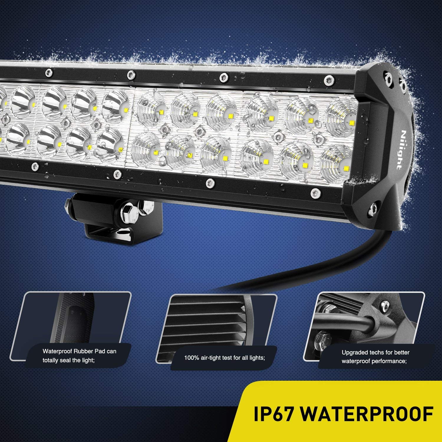 Nilight 25Inch 162W Led Light Bar Flood Spot Combo Waterproof