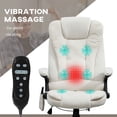 thumbnail image 6 of Resenkos Computer Desk Chair, 6 Point Executive Office Chair With Heat, High Back Massage Office Chair, Cream White, 6 of 7