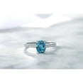thumbnail image 5 of Gem Stone King 10K White Gold London Blue Topaz and White Diamond Solitaire Engagement Ring for Women | 1.63 Cttw | Oval 8X6MM | Gemstone November Birthstone | Size 7, 5 of 5