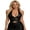 Black, variant on Women Faux Leather Tank Tops Solid Color Deep V-Neck Cross Tie-Up Back Sleeveless Halter Vests Clubwear Streetwear