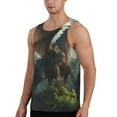 thumbnail image 2 of Daiia Forest Stone-Colored Dragon Printed Men's Quick Dry Fit Muscle Tank Top Slim-Fit Tank Workout Tank Top Lightweight Sports Tank Top-Large, 2 of 7
