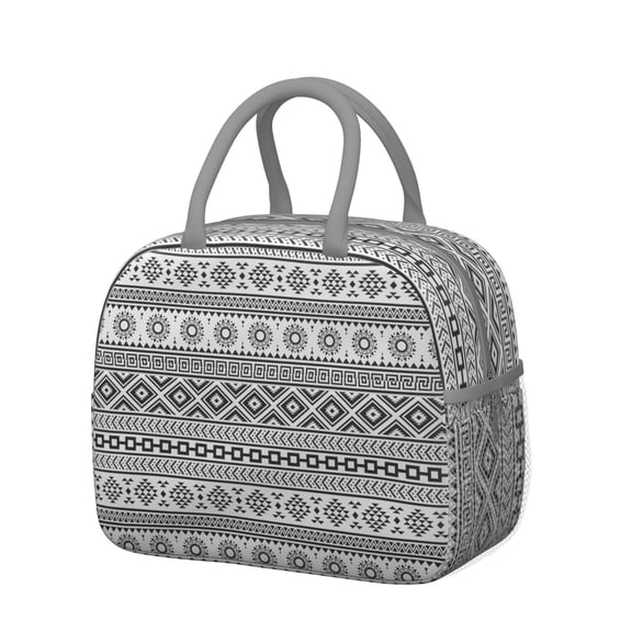 Reusable Boho Lnsulated Lunch Bag for Women & Men-Leakproof Water-Resistant Cooler Tote,Large Capacity(10.6x8.7x6.3in)for Work,Office,Travel,Picnic,Beach.