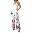 thumbnail image 6 of Franhais Women Casual Bodysuit, Floral Printed Wide Leg Sleeveless Loose Sling Long Jumpsuit, 6 of 9