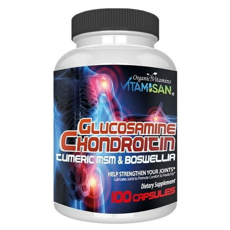 Gl-uco-sam-ine Chondroitin Turmeric MSM Triple Strength Joint Support 2800mg 100 Capsules