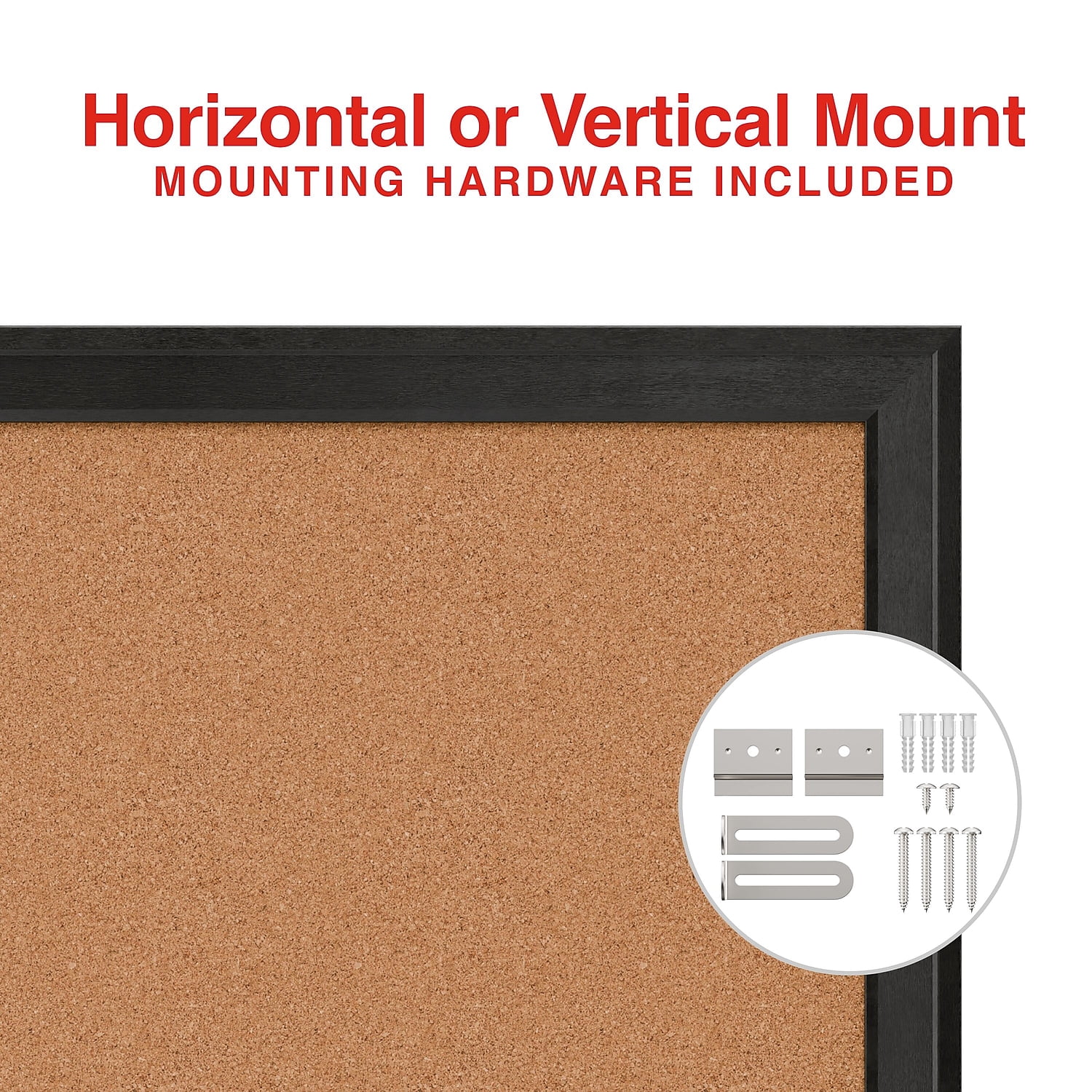 Staples Cork Bulletin Board Black Frame 23" x 17" (ST62835)