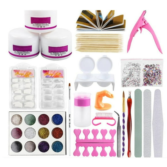 Professional Full Set Manicure Nail Extension Kit Household Manicure Set Nail Glitter Tool Kit