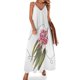 thumbnail image 1 of Nuevas flores de Australia - Vestido sin mangas con flores de color rosa Vestido largo mujer lindo vestido vestidos de verano mujer, 1 of 7