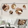 thumbnail image 4 of Designart "Smooth Liquid Gold In Soft Shades Of Gold And Taupe IV" Abstract Liquid Ink Metal Wall Art Set of 5 Piece, 4 of 5