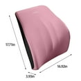 thumbnail image 3 of Car Lumbar Support Pillow - Memory Foam Back & Neck Cushion - 17.71x16.92x3.93 Inches - Breathable Cotton Cover - Gray Orange Pink - Travel & Home Use, 3 of 8
