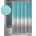 thumbnail image 4 of Teal White Grey Ombre Waterproof Fabric Shower Curtain, Blue Modern Abstract Aesthetics Shower Curtain for Bathroom Curtains Bathtubs Hotel Washable Shower Curtains with 12 Hooks Extra Long 72x96, 4 of 6
