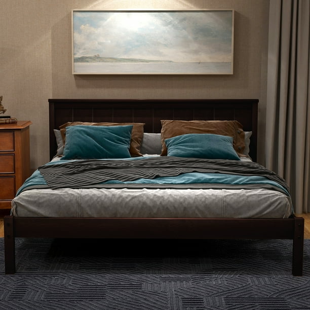 Wood Full Bed Frame With Headboard, Full Bed Frame With Headboard Wood