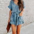 thumbnail image 6 of Women's Summer Comfortable Casual Suspender Shorts Pocket Jumpsuit Shorts, 6 of 6