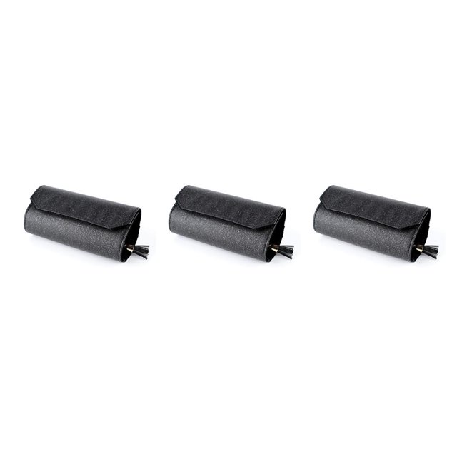 Bolso de maquillaje Jumpingount joyero multifunción plegable impermeable PU Negro 14,5*6,2 cm