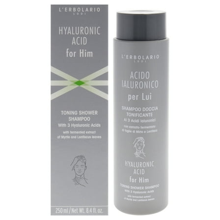 LErbolario Hyaluronic Acid for Him Toning Shower Shampoo , 8.4 oz Shampoo