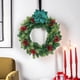 thumbnail image 5 of Magnolia artificial con purpurina navideña | Flor de tela 3D artesanal con bordes brillantes | Decoración navideña duradera para árboles de Navidad, coronas, ventanas y chimeneas, 5 of 6