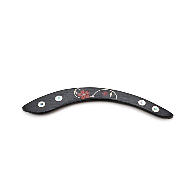 Yuarrent Reposabrazos tallado de guitarra sólida negra con placa de enlace en bucle buen rendimiento reposabrazos instrumento Musical reposabrazos Accesorios para instrumentos musicales Yuarrent OD028020-00