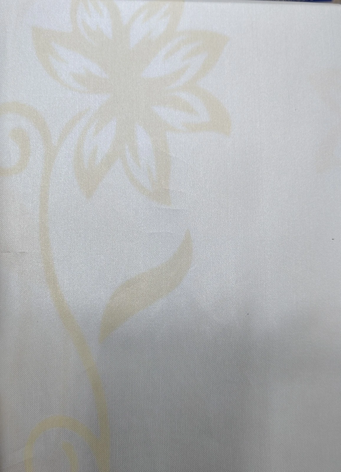 Gorgeous Home Linen 2pc Window Curtain Set 120" W X 84" L Attached Valance and Backing Sheer with 2 Tassels Rod Pocket Drape Leaf Printed White