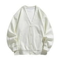 thumbnail image 2 of FRSASU Men's Lightweight Cardigan Sweater Single-Breasted V-Neck Knitted Cardigans Button Casual Sweater White, 2 of 4