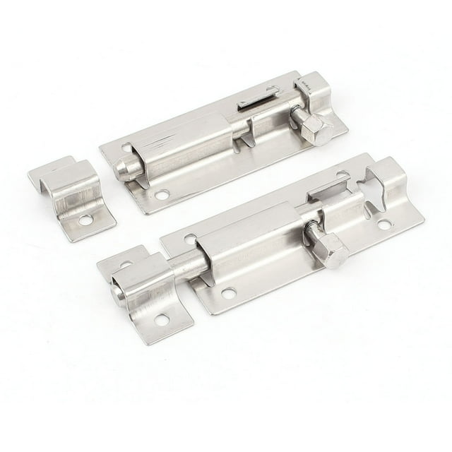 Unique Bargains 2.5' Length Stainless Steel Door Gates Latch Sliding Lock Barrel Bolt 2pcs