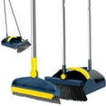 thumbnail image 1 of Broom and Dustpan Set with Shower Cleaning Brush Portable Broom Dustpan Combo with Comb Teeth Upright Standing Floor Brush and Dustpan 180° Rotating Broom Dustpan with Broom Clip for Hom, 1 of 11