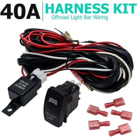 Wiring Harnesses Switch, TOTMOX Car Motor LED Work Light Wiring Kit ...