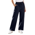 thumbnail image 2 of Nfurl Sweatpants for Women Straight Leg Pants with Pockets Elastic Waist Drawstring Solid Color Basic Sweat Pants Comfy Casual Sweatpant Navy,XXXL, 2 of 6