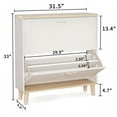 thumbnail image 2 of SUREGO Shoe Cabinet for Entryway, Ultra-Narrow 24cm Depth Storage Organizer w/ 2 Flip-Drawers, Holds 16 Pairs, Freestanding Shoe Rack for Hallway, 2 of 8
